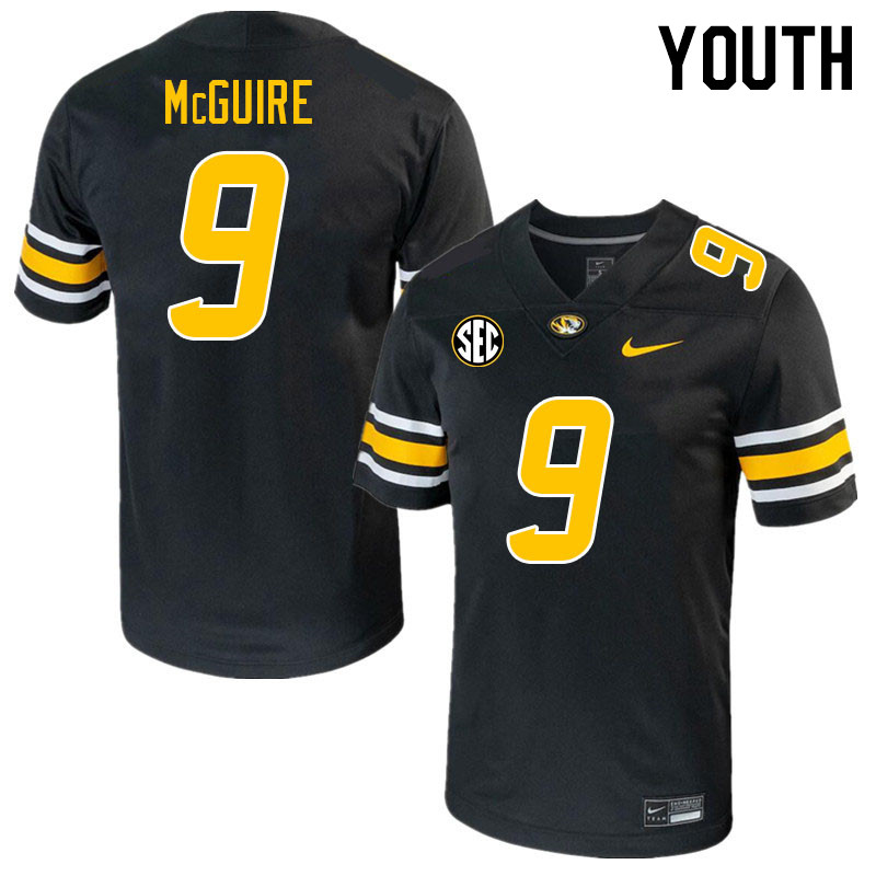 Youth #9 Isaiah McGuire Missouri Tigers College 2023 Football Stitched Jerseys Sale-Black